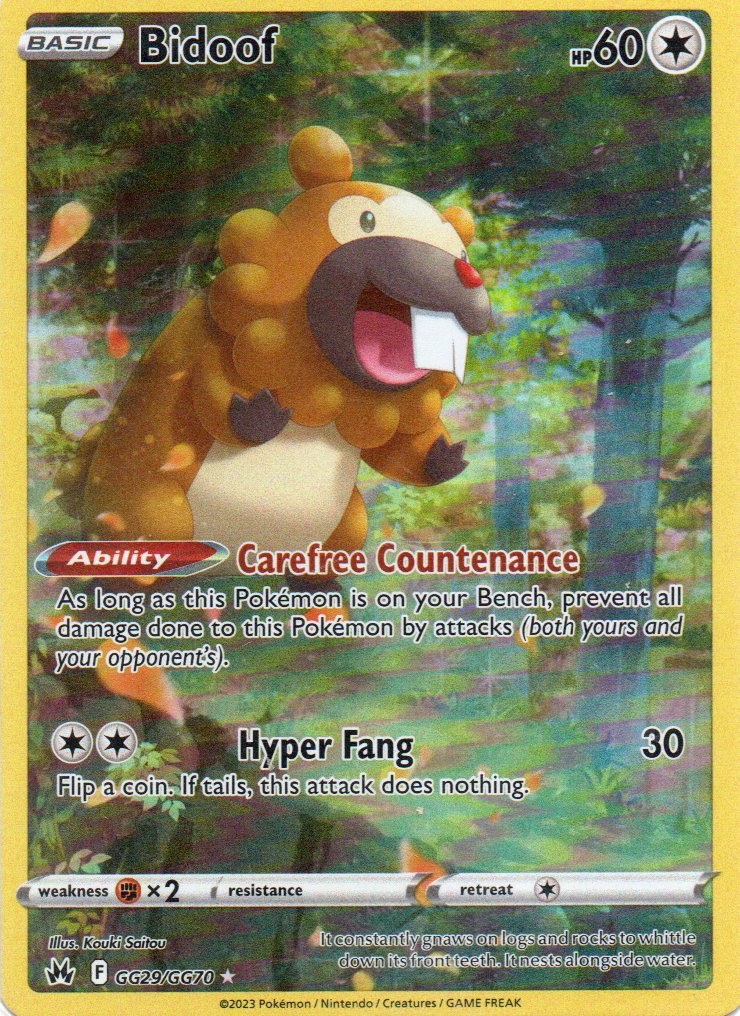 Bidoof GG29 Ultra rare Ingles