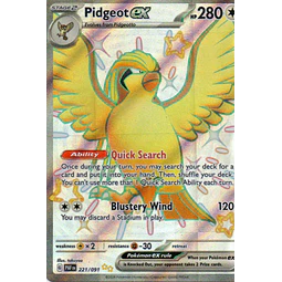 Pidgeot ex 221 Shiny Ultra rare Ingles