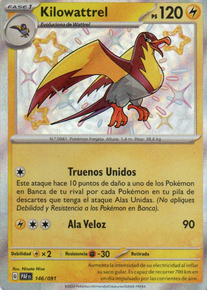 Kilowattrel 146 Shiny rare Español