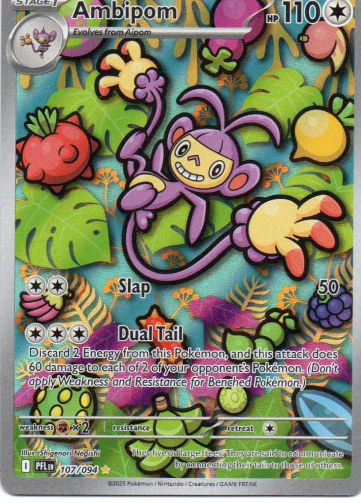 Ambipom 107 Illustration rare Ingles
