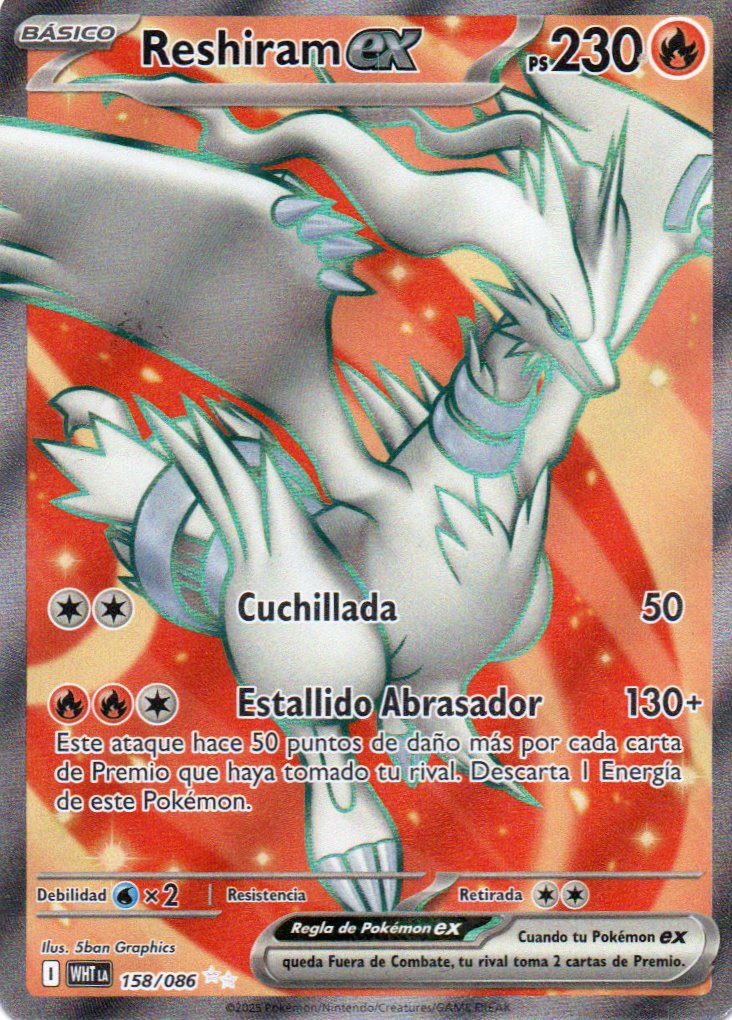 Reshiram ex 158 ultra rare Español