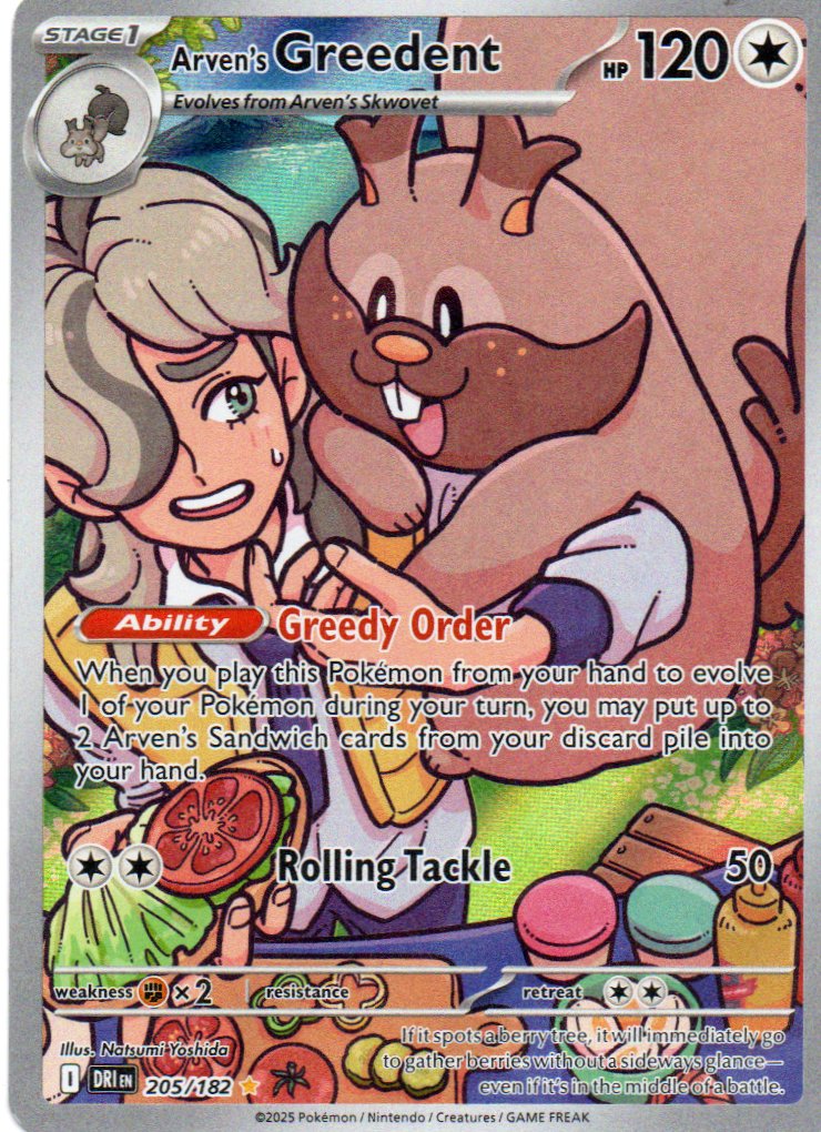 Arven's Greedent 205 Illustration rare Ingles