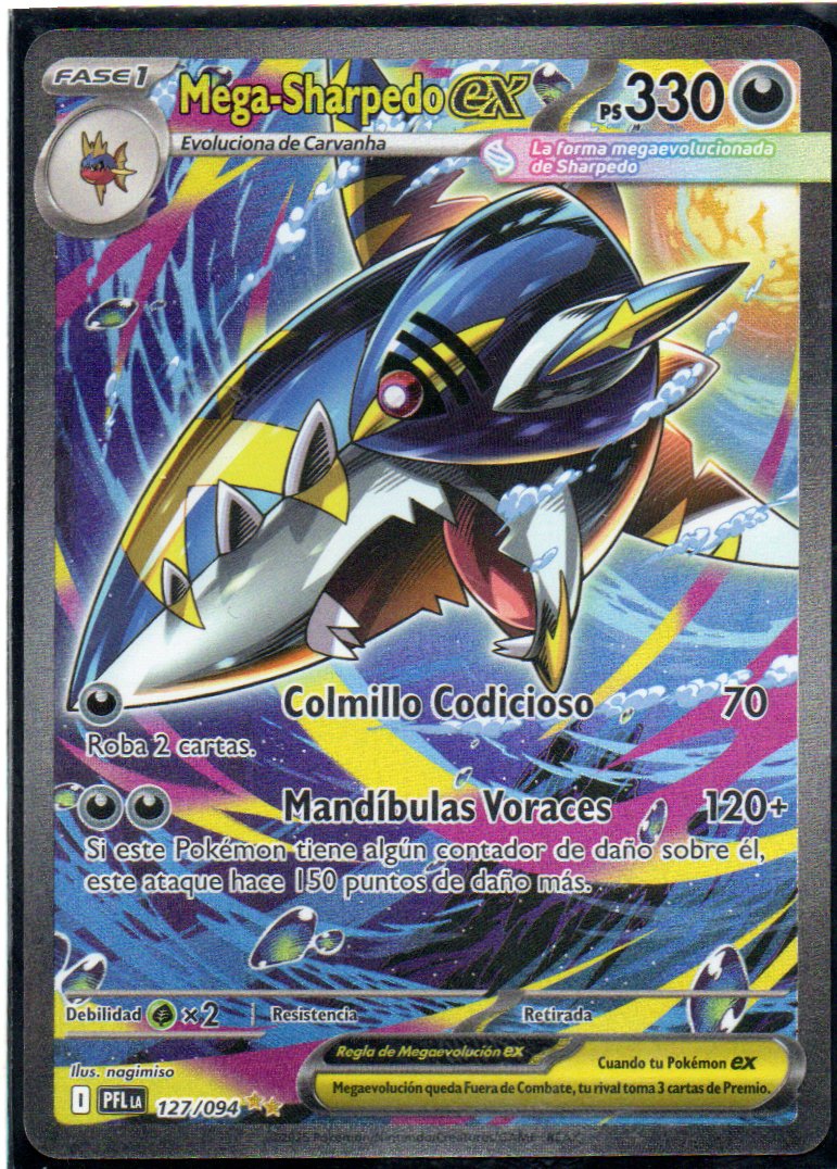 Mega-Sharpedo ex 127 Special Illustration rare Español