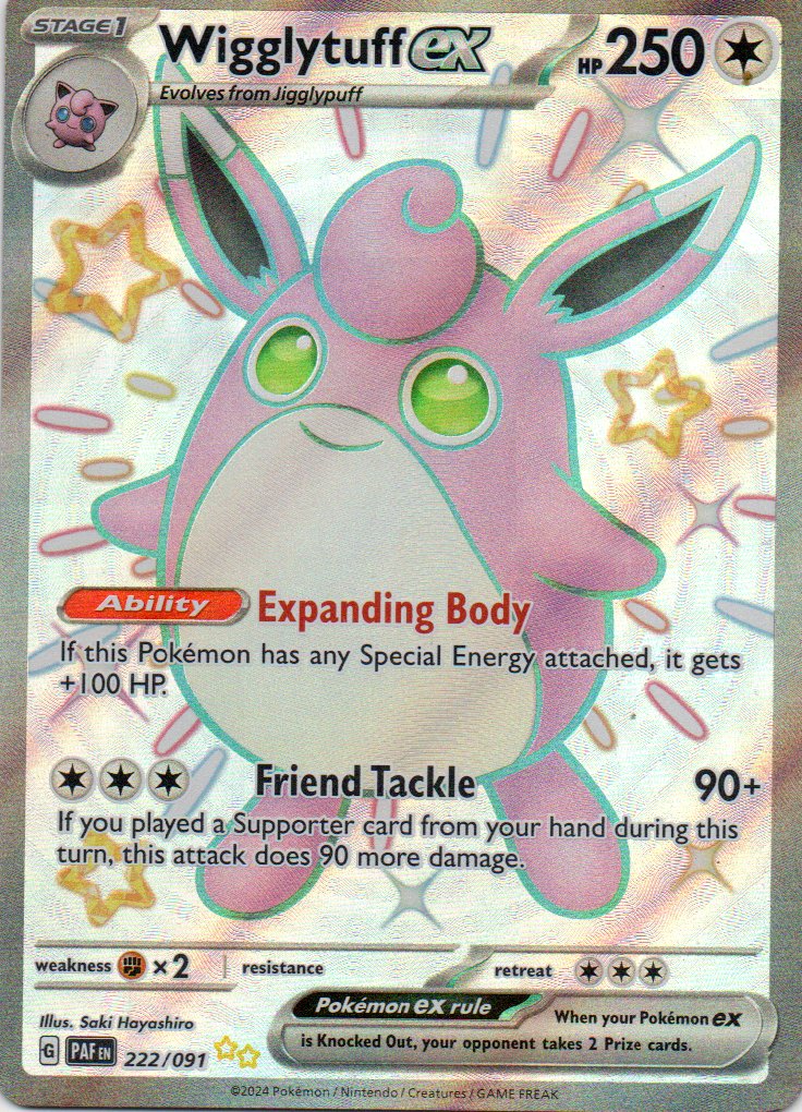 Wigglytuff ex 222 Shiny Ultra rare Ingles