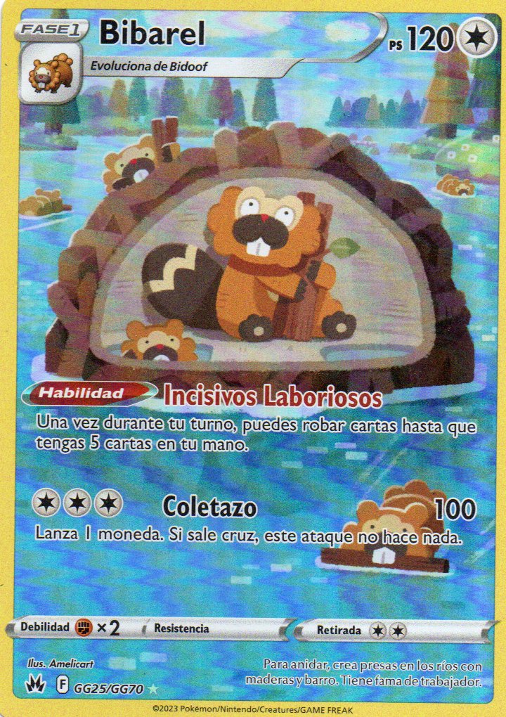 Bibarel GG25 ultra rare Español