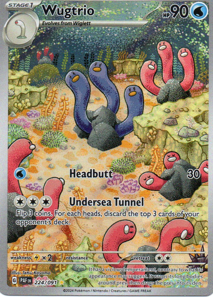 Wugtrio 224 Illustration rare Ingles