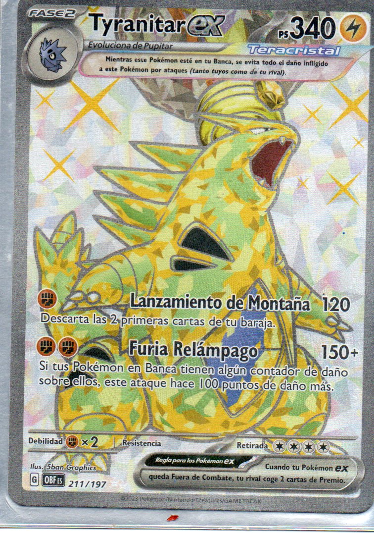 Tyranitar ex 211 ultra rare Español
