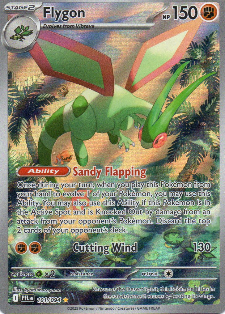 Flygon 101 Illustration rare Ingles