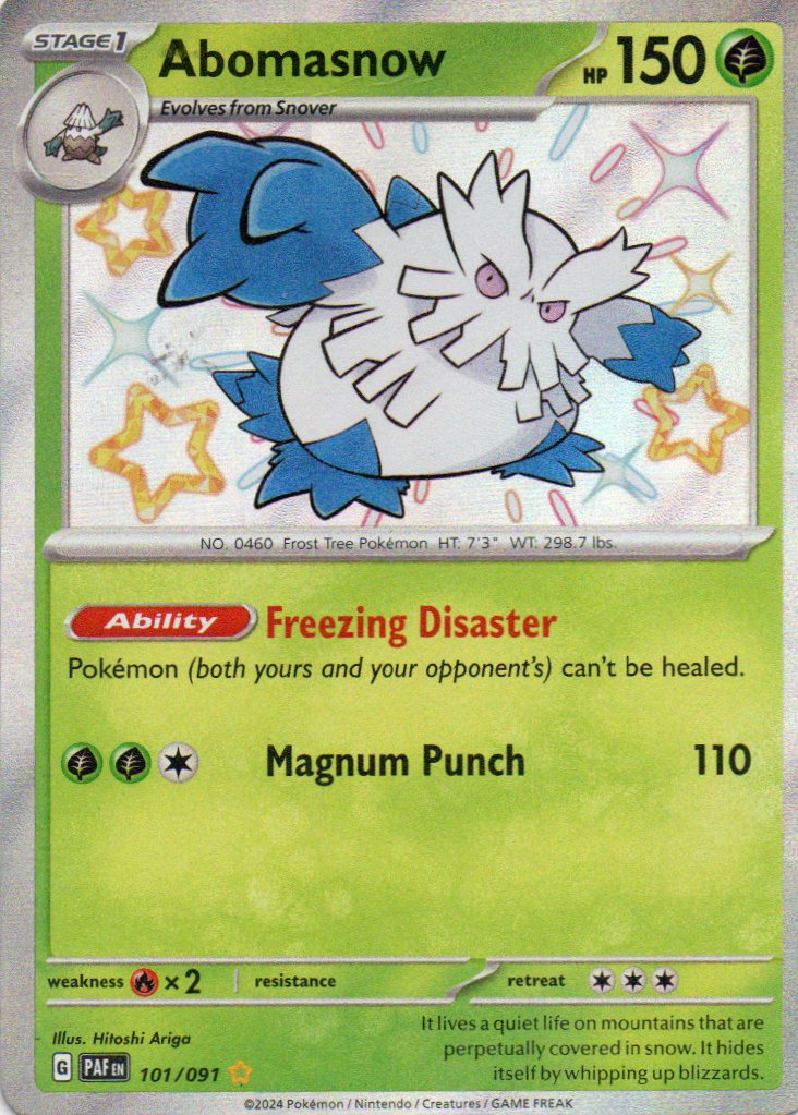 Abomasnow 101 Shiny rare Ingles
