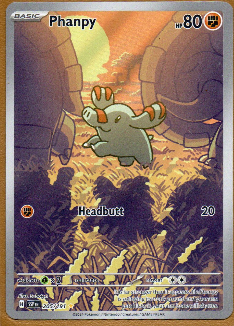 Phanpy 205 Illustration rare Ingles