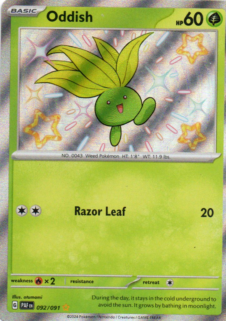 Oddish 92 Shiny rare Ingles