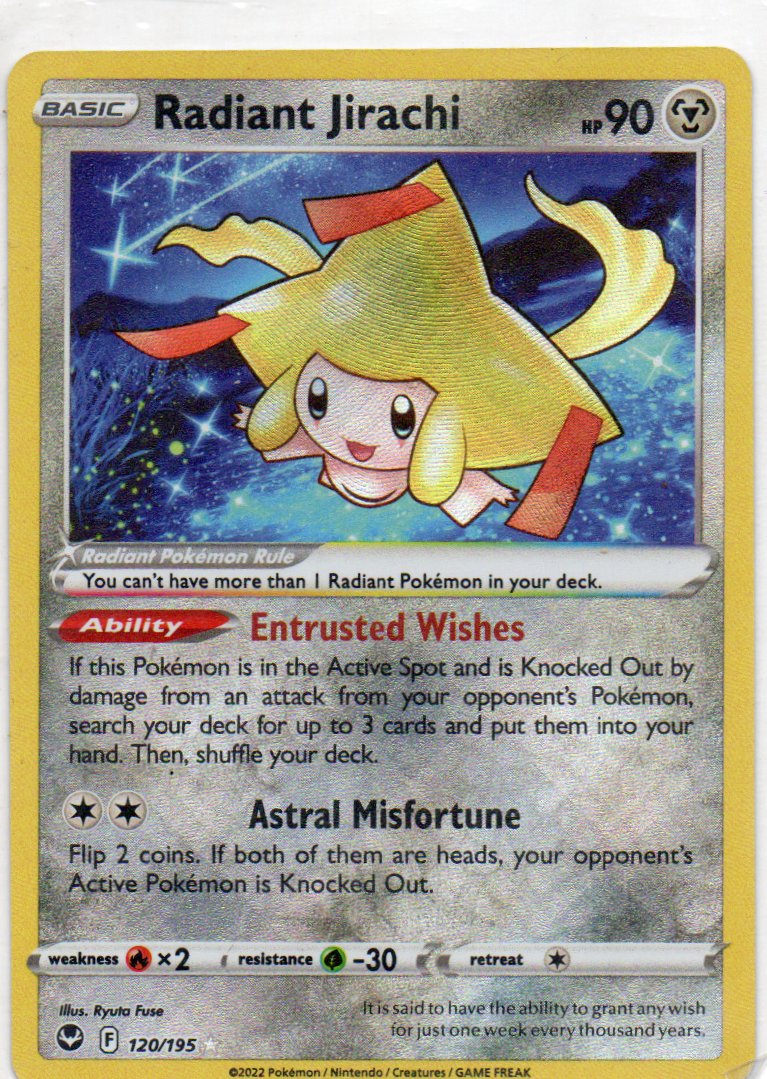 Radiant Jirachi 120 Radiant rare Ingles