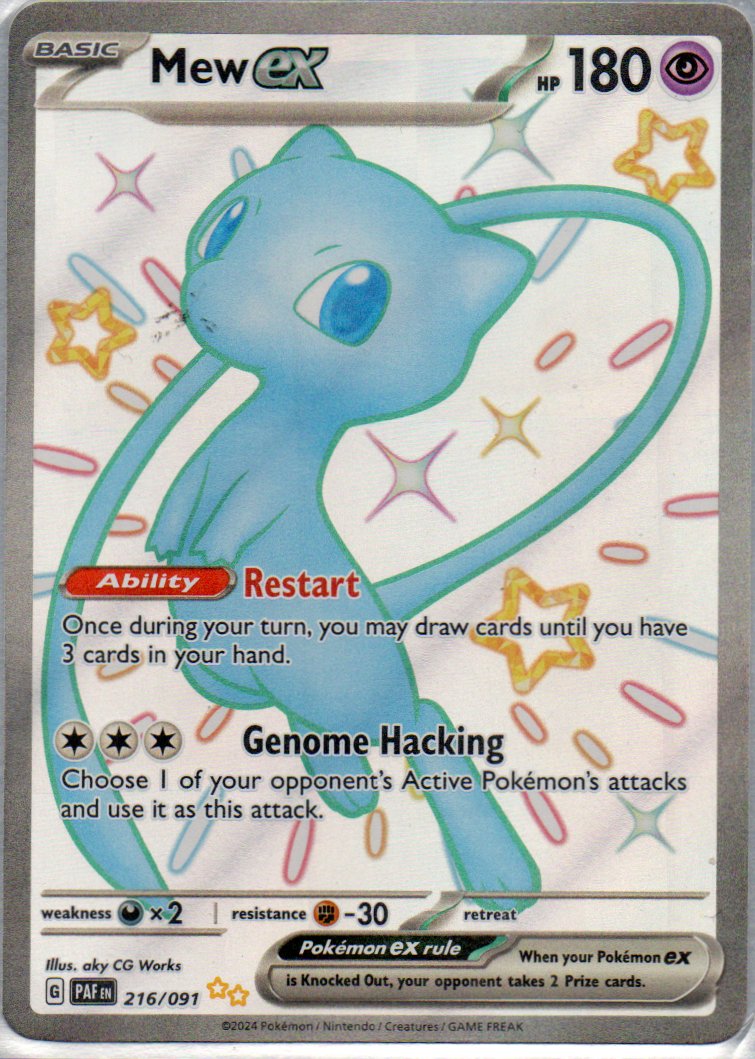 Mew ex 216 Shiny Ultra rare Ingles