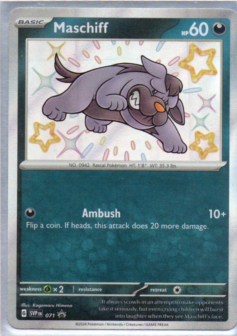 Maschiff 71 Shiny rare Ingles