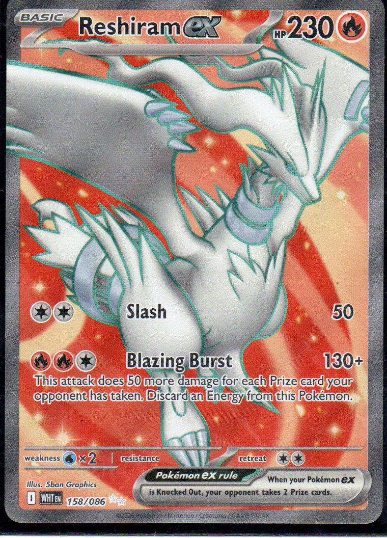 Reshiram ex 158 Ultra rare Ingles