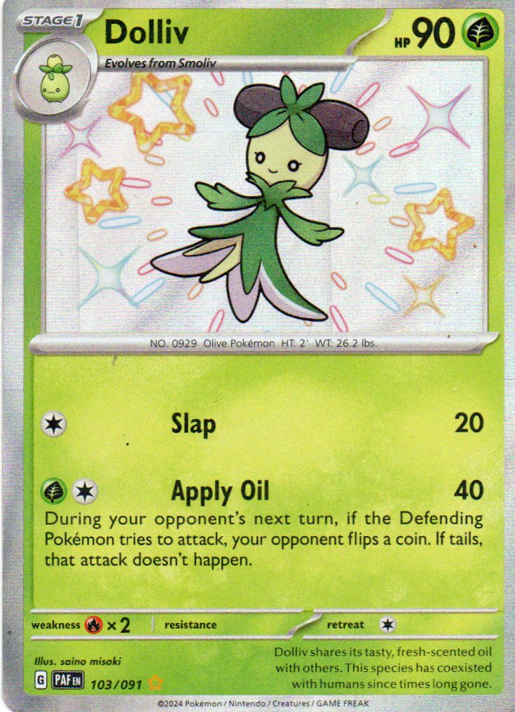 Dolliv 103 Shiny rare Ingles