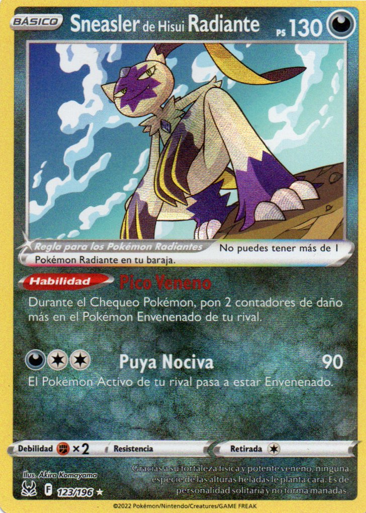 Sneasler de Hisui Radiante 123 Radiant rare Español