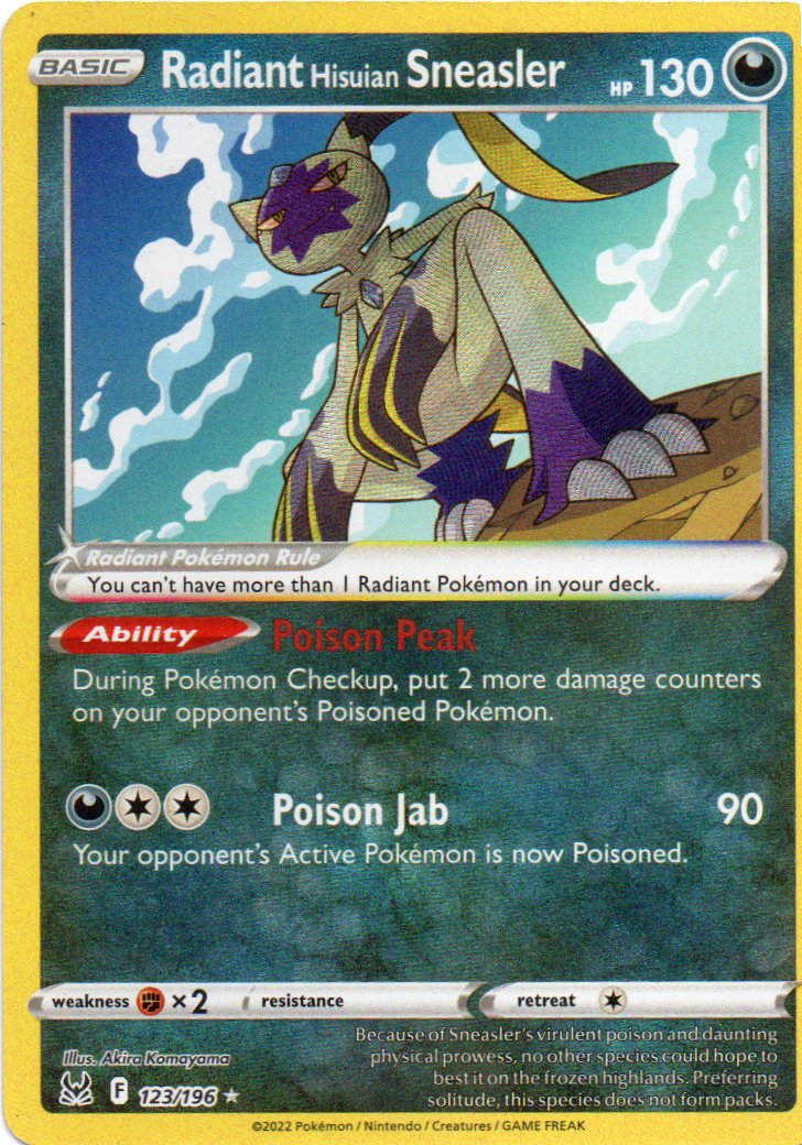 Radiant Hisuian Sneasler 123 Radiant rare Ingles