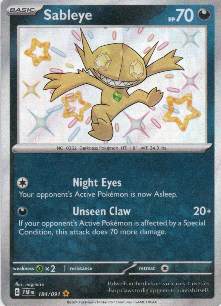 Sableye 184 Shiny rare Ingles