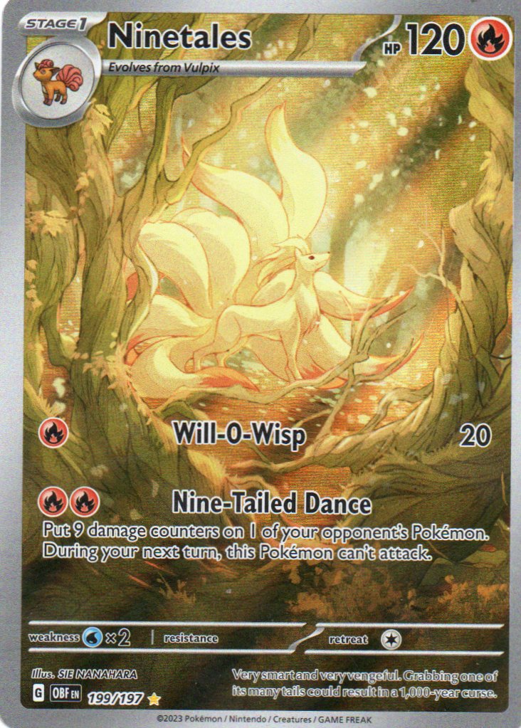 Ninetales 199 Illustration rare Ingles