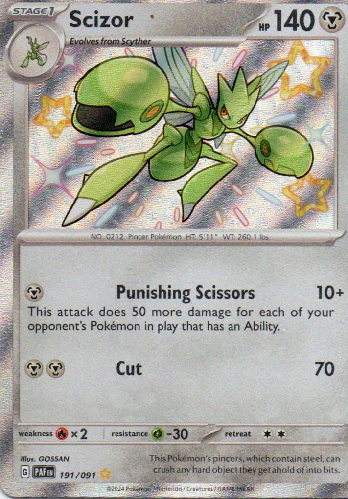 Scizor 191 Shiny rare Ingles