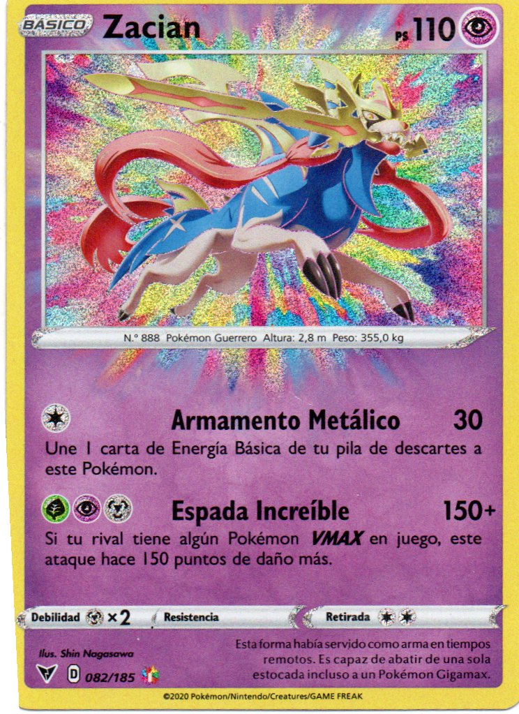 Zacian 82 Amazing rare Español