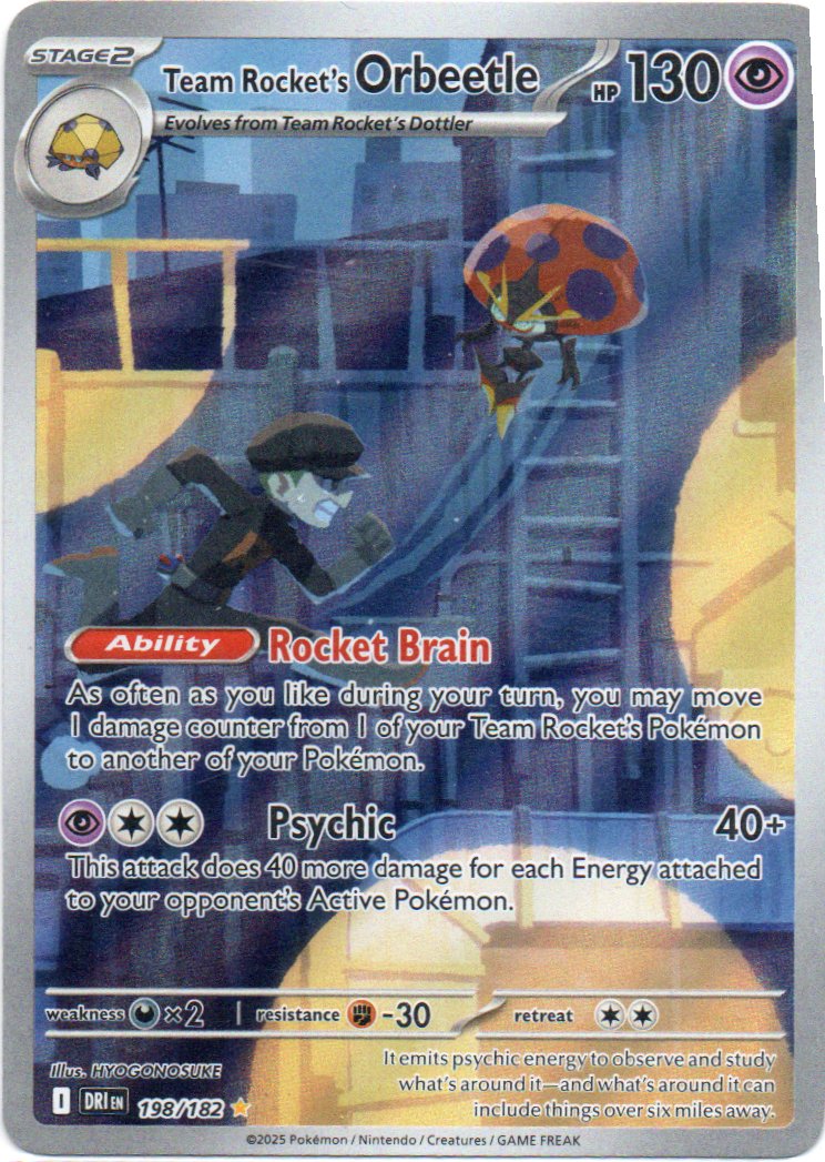 Team Rocket's Orbeetle 198 Illustration rare Ingles