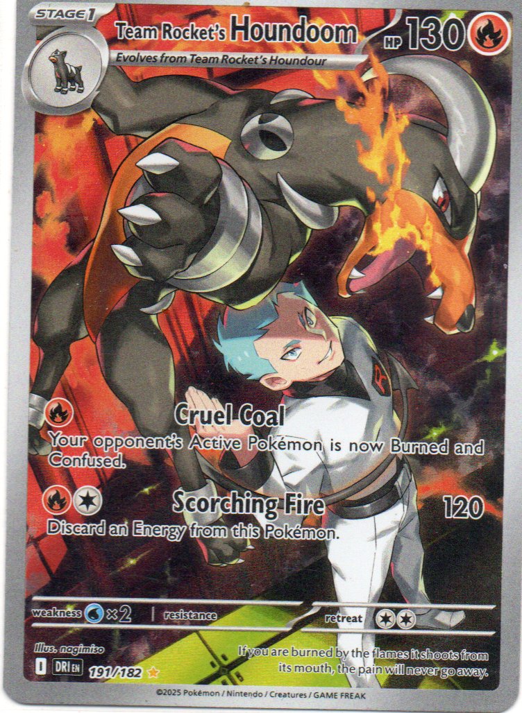 Team Rocket's Houndoom 191 ingles Illustration rare