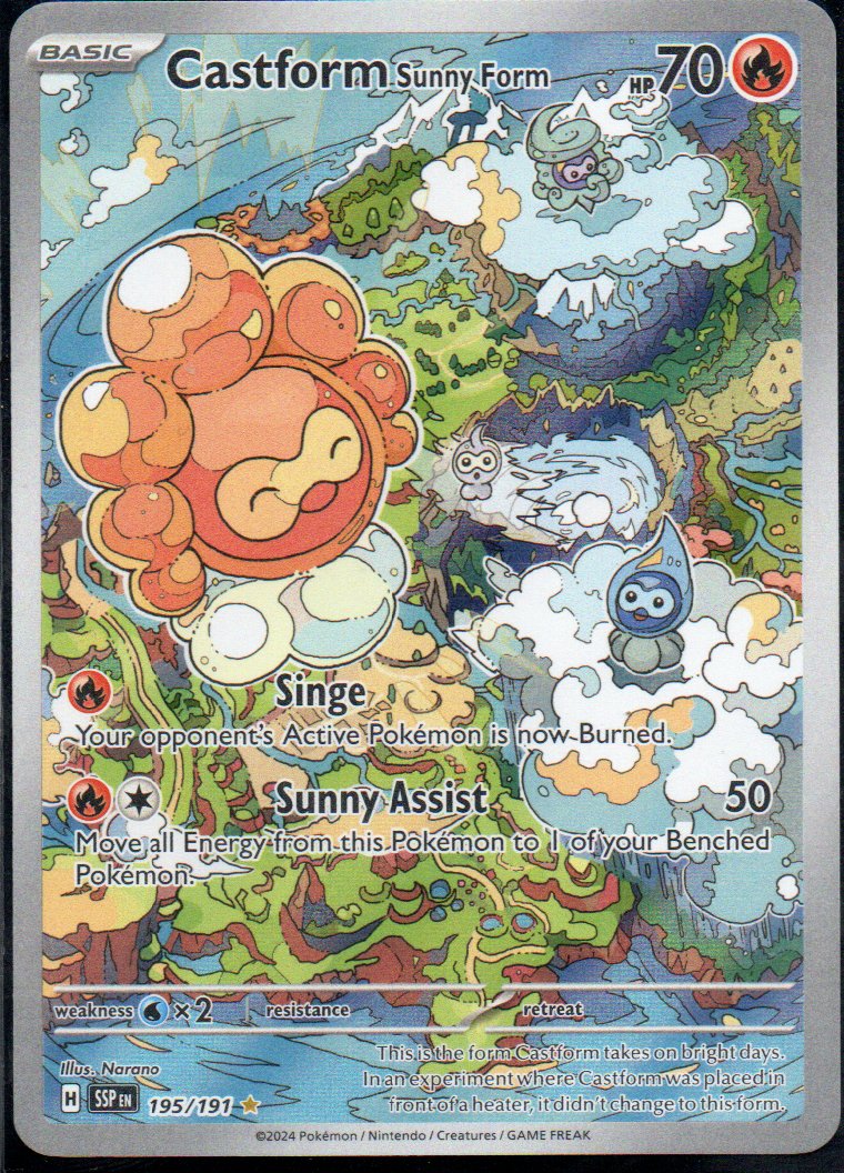 Castform Sunny Form 195 ingles Illustration rare