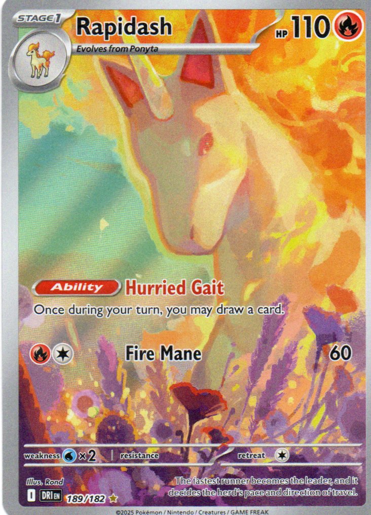 Rapidash 189 ingles Illustration rare