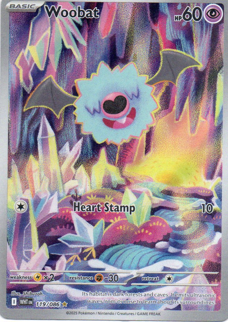 Woobat 119 ingles Illustration rare
