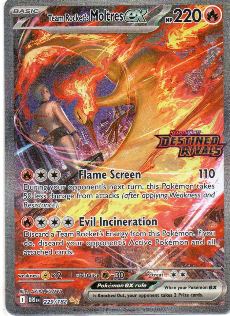 Team Rocket's Moltres ex 229 ingles Special Illustartion rare