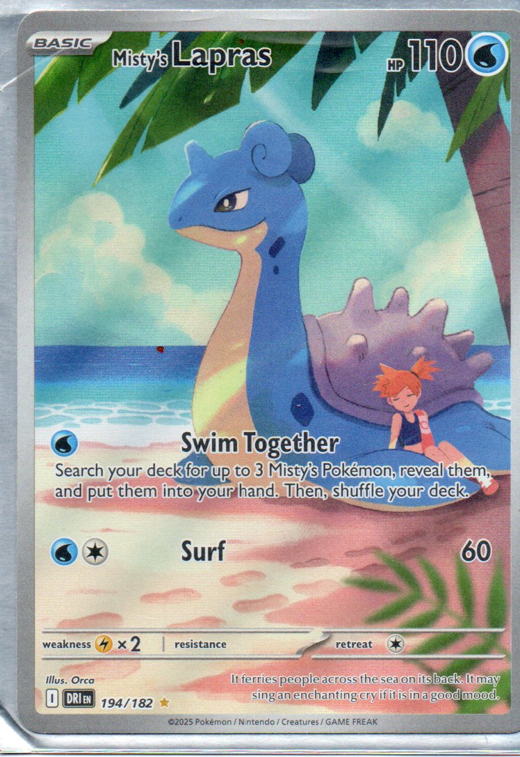 Misty's Lapras 194 ingles Illustration rare