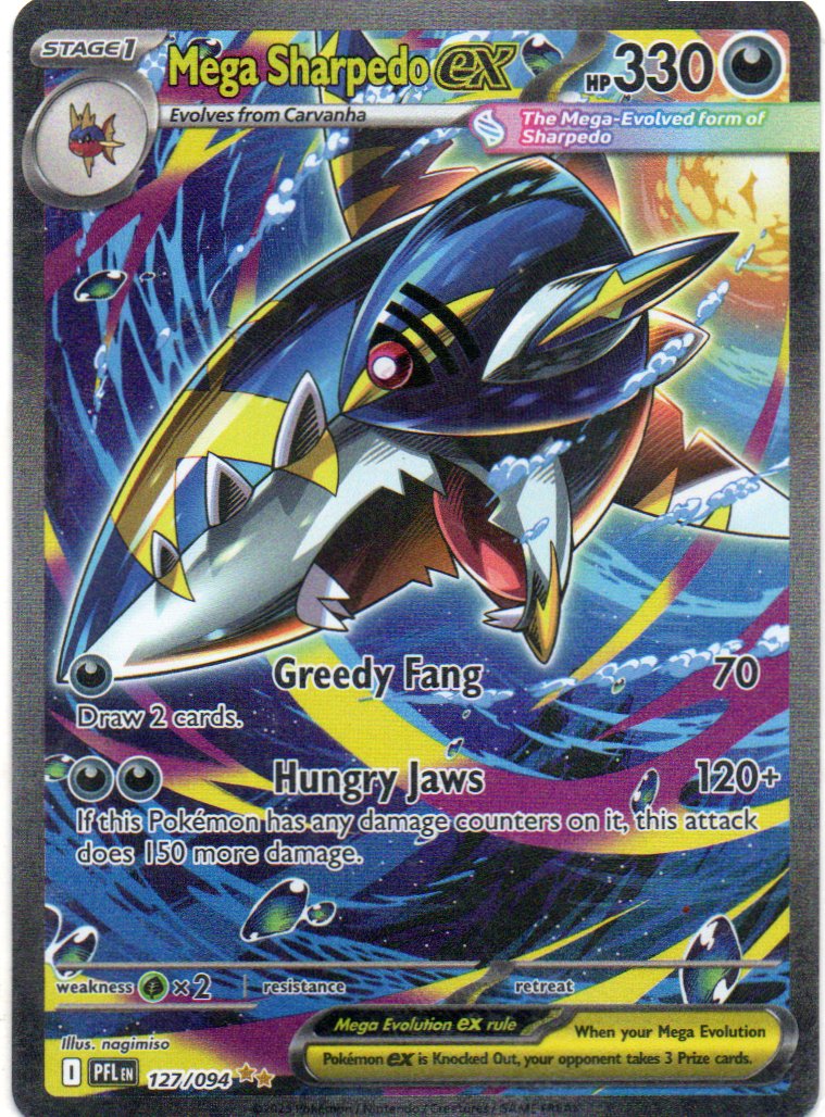 Mega Sharpedo ex 127 ingles special Illustartion rare