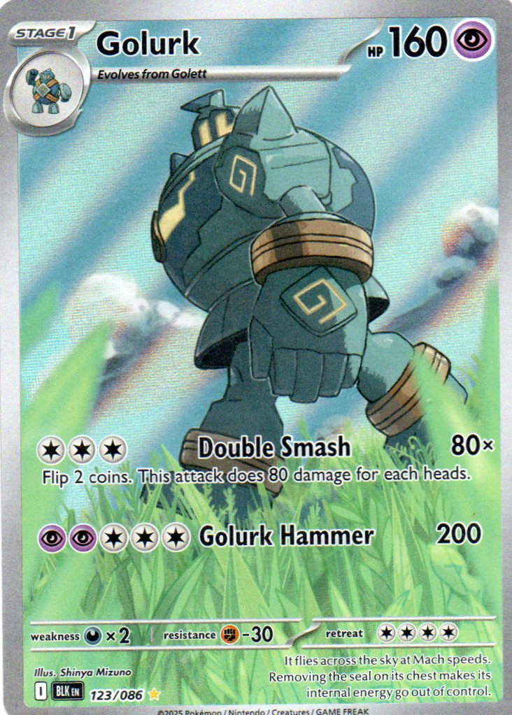 Golurk 123 ingles Illustration rare