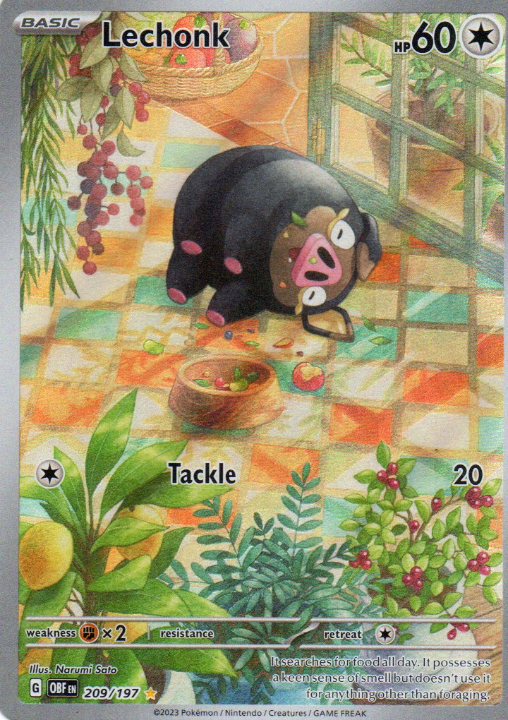 Lechonk 209 ingles Illustration rare