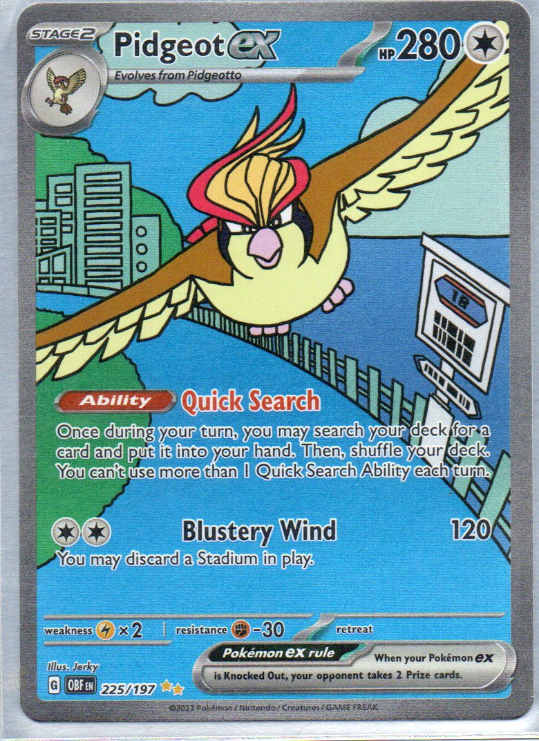 Pidgeot ex 225 ingles Illustration rare