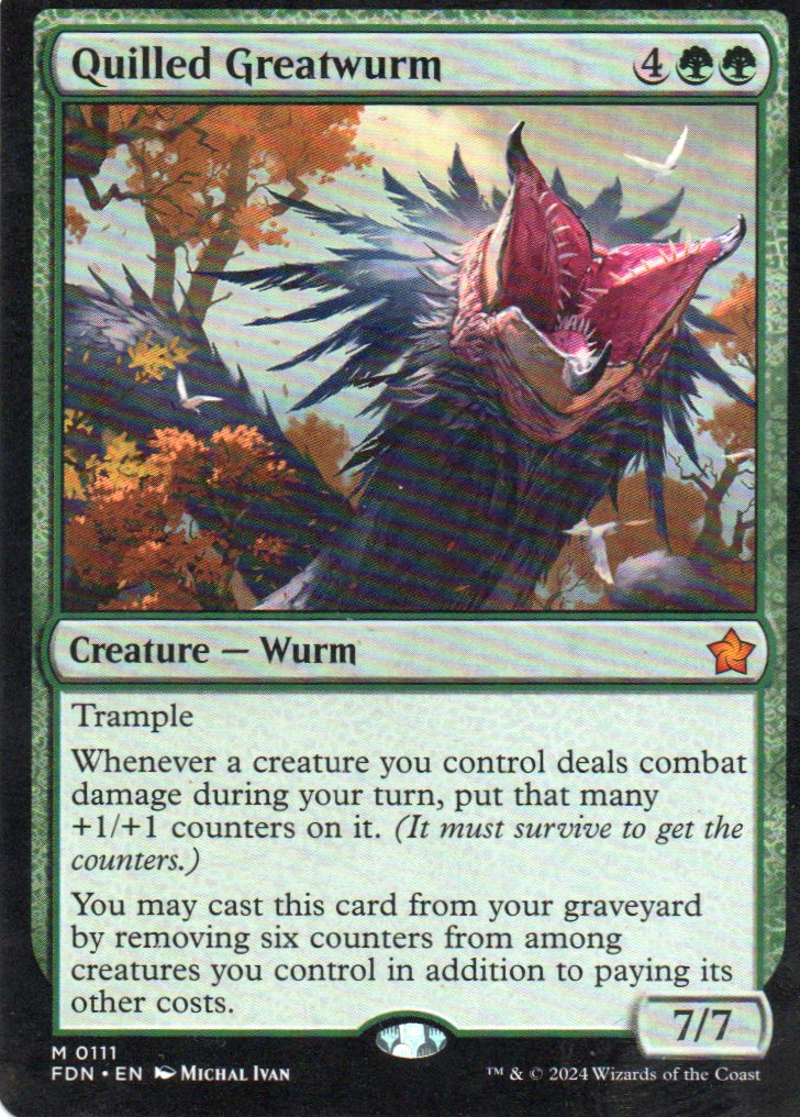 Quilled Greatwurm Mythic rare FDN 111