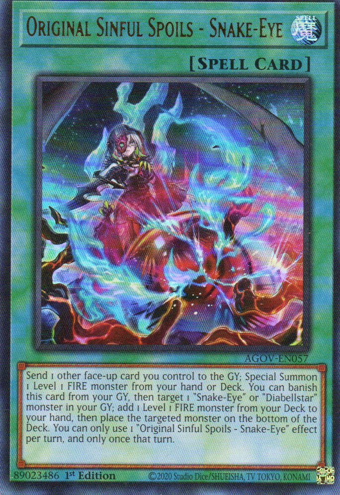 Original Sinful Spoils -  Snake Eye AGOV-EN057 Ultra rare