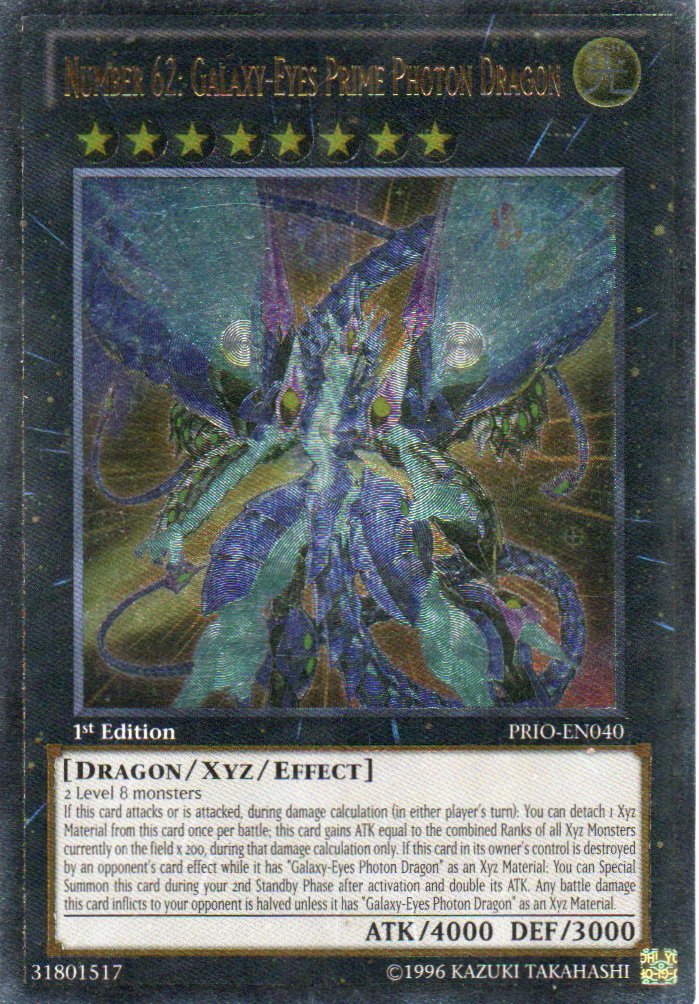 Number 62: Galaxy-Eyes Prime Photon Dragon PRIO-EN040 Ultimate rare
