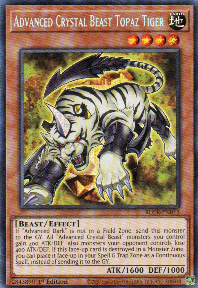 Advanced Crystal Beast Topaz Tiger BLCR-EN013 Secret rare