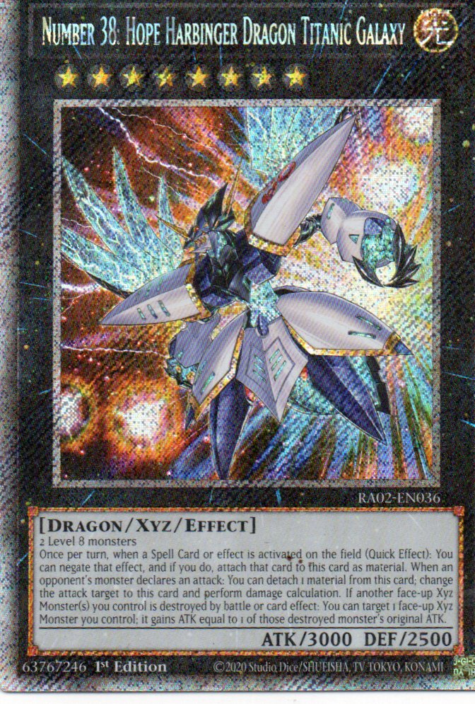 Number 38: Hope Harbinger Dragon Titanic Galaxy RA02-EN036 Platinum rare