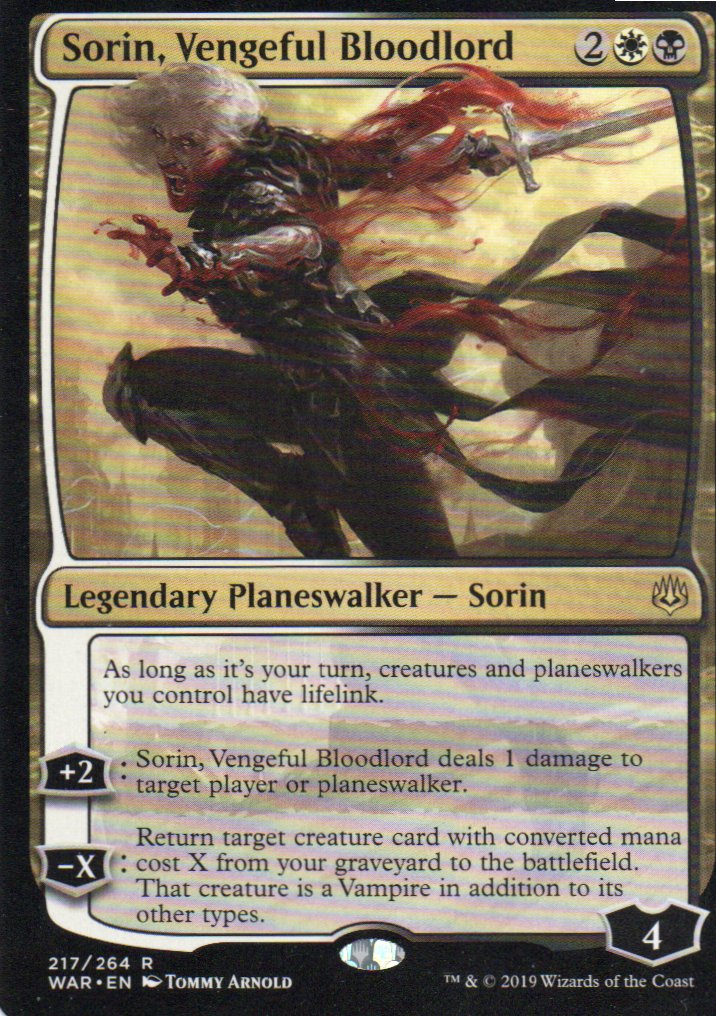 Sorin, Vengeful Bloodlord WAR 217 Rare