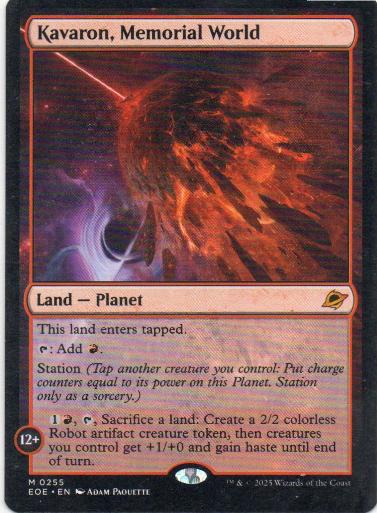 Kavaron, Memorial World En 255 