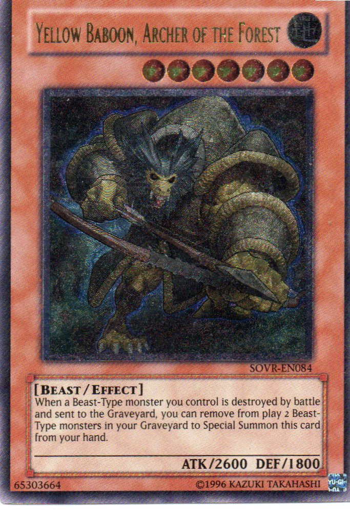 Yellow Babon, Archer of the Forest SOVR-EN084 Ultimate rare