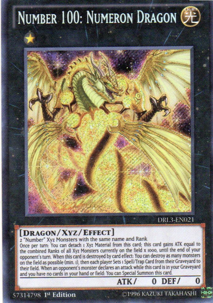 Number 100: Numeron Dragon DRL3-EN021 Secret rare