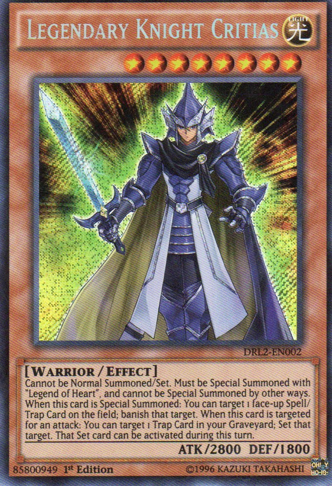 Legendary Knight Critias DRL2-EN002 Secret rare