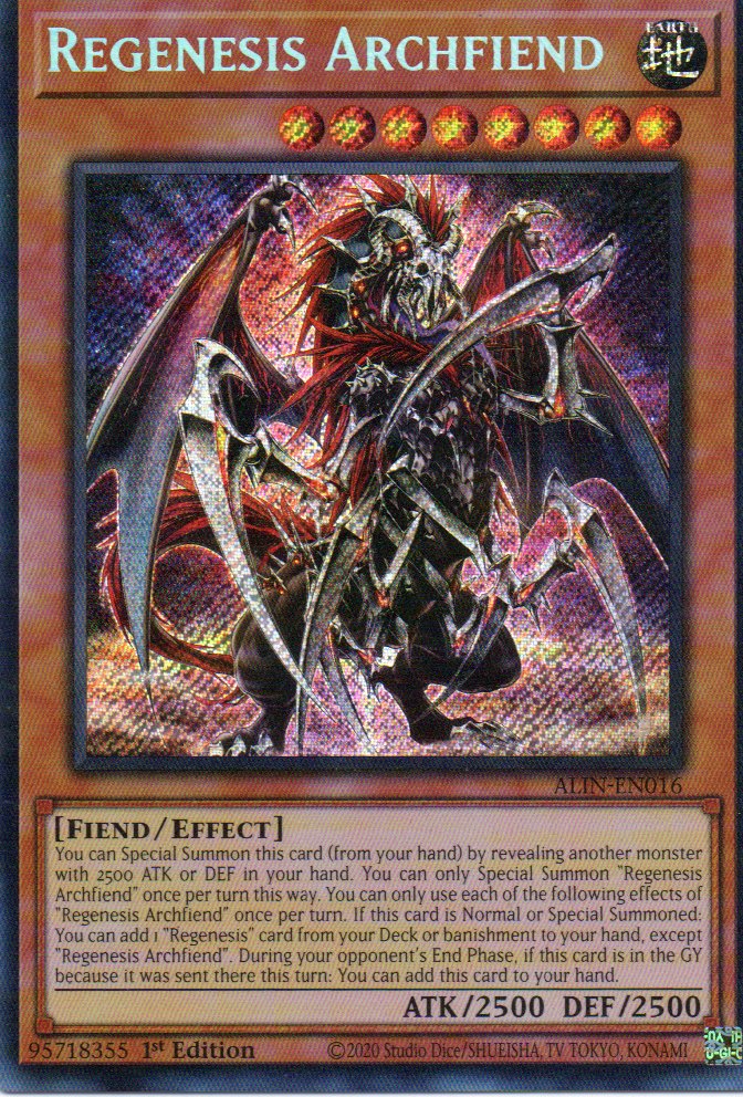 Regenesis Archfiend ALIN-EN016 Secret rare