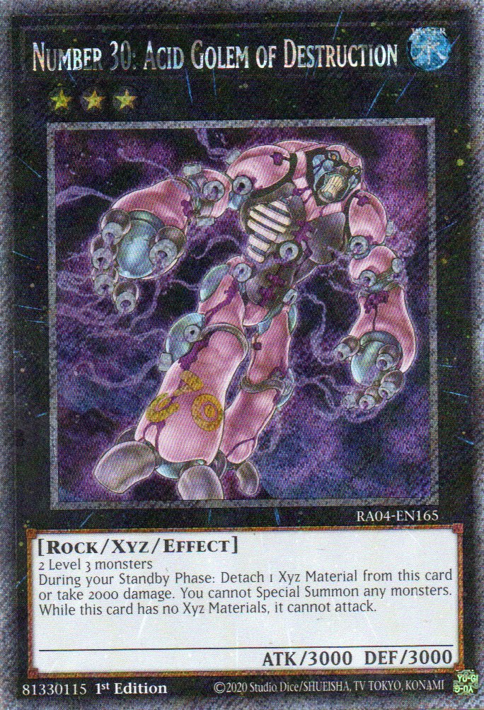 Number 30: Acid Golem of Destruction RA04-EN165 Platinum rare