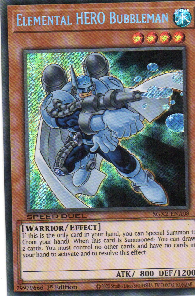 Elemental HERO Bubbleman SGX2-ENA08 Secret rare